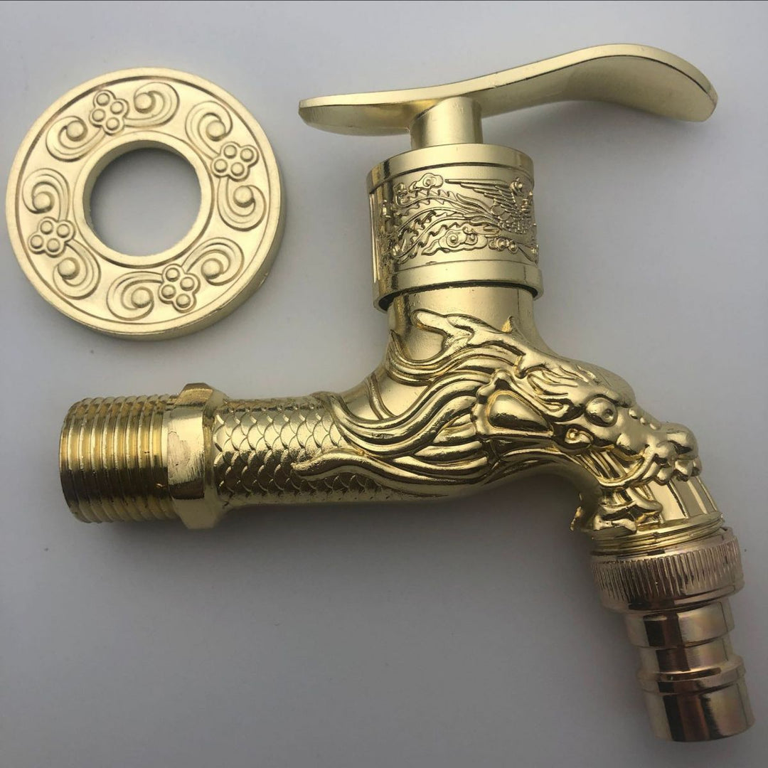 BowLift | Vintage Classic Basin Mixer Zinc Single Lever Dragon Engraving Wall Mounted Tap