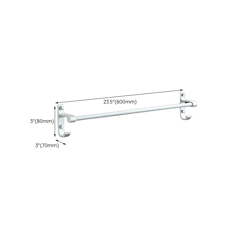 BowLift | Silver Modern Bathroom Accessory Set with Bath Shelf/Towel Rack & Bathrobe Hook