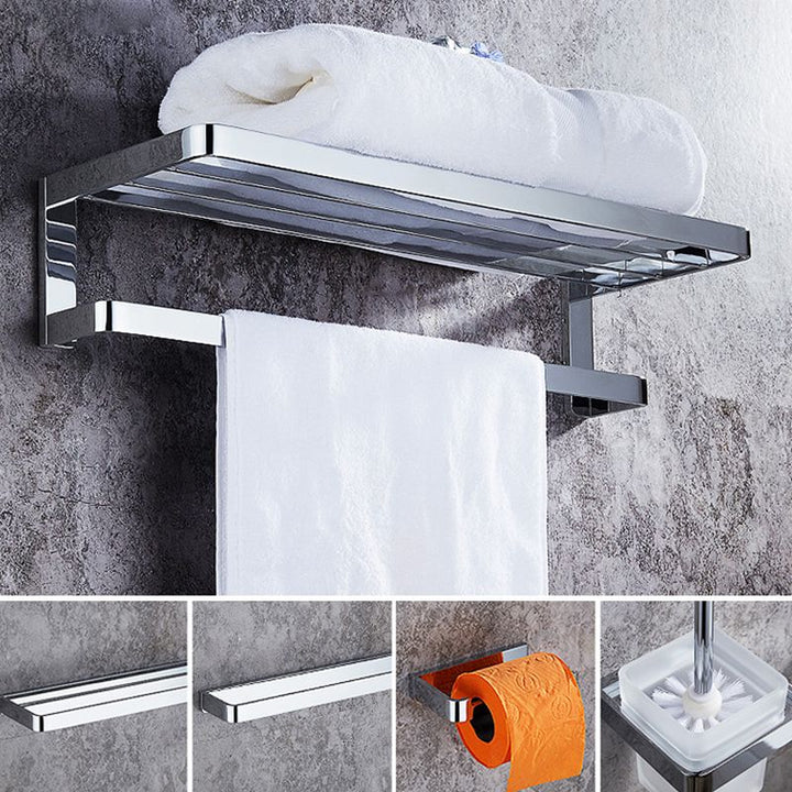 BowLift | Polished Chrome Bathroom Accessory Set Modern Brass Bathroom Accessory Kit