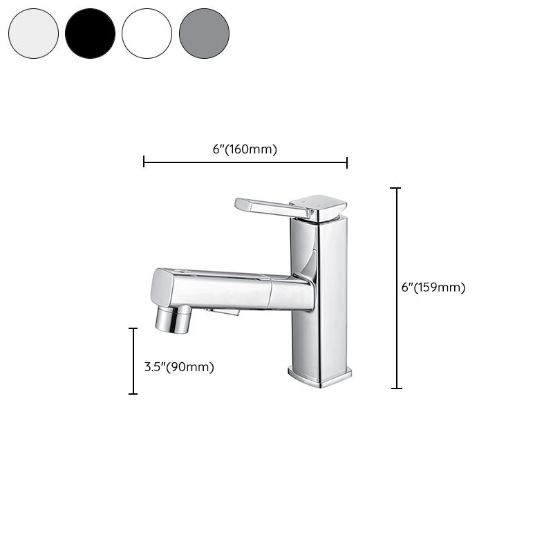 BowLift | Contemporary Vessel Sink Faucet Copper Single Handle Low Arc Pull Down Vessel Faucet
