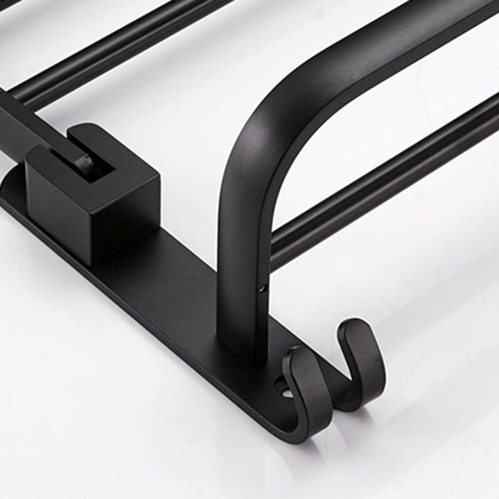 BowLift | Contemporary 8-piece Bathroom Accessory Set Matte Black Bathroom Shelf/Paper Holder/Towel Hook