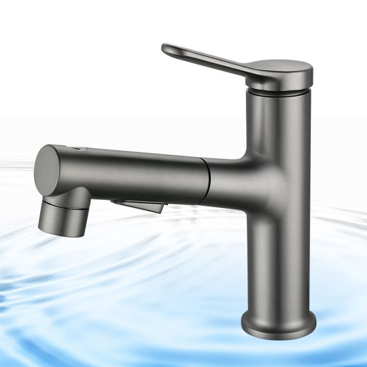 BowLift | Extendable Bathroom Faucet Brass Modern Faucet with Water Hose