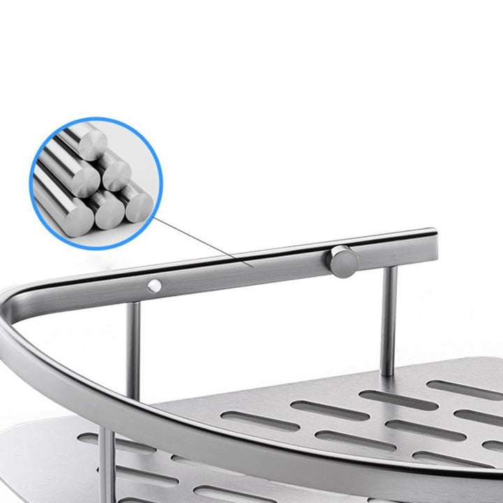BowLift | 3-piece modern bathroom accessory set aluminum bathroom shelf in silver