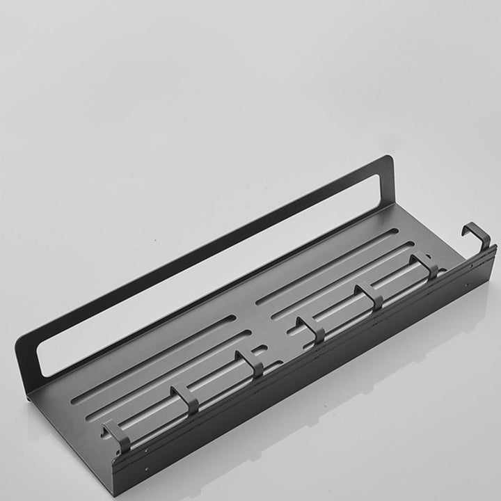 BowLift | 7-piece Bathroom Hardware Set Matte Black/Grey with Bath Shelf/Towel Holder/Bath Towel Hook