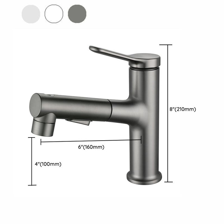 BowLift | Extendable Bathroom Faucet Brass Modern Faucet with Water Hose