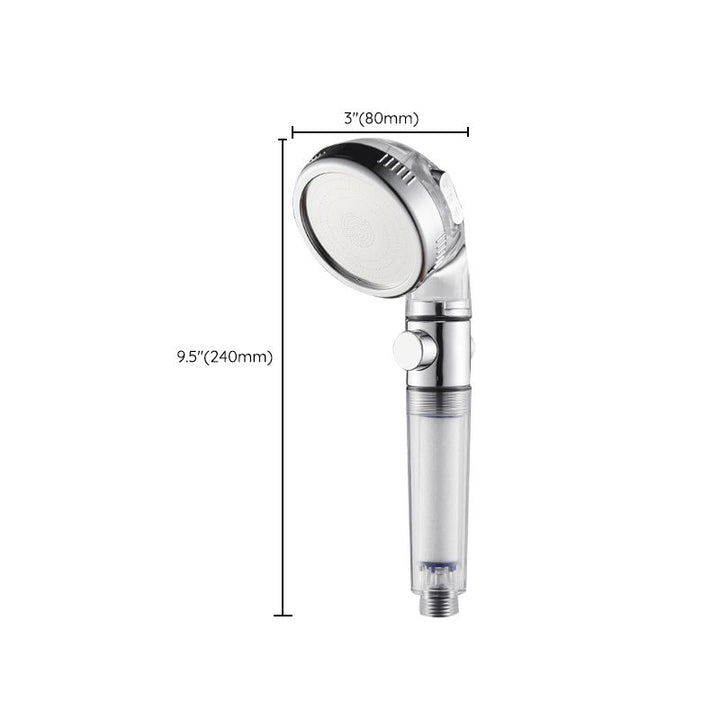BowLift | Modern Handheld Shower Head Round Filter Ball Spray Head in Silver