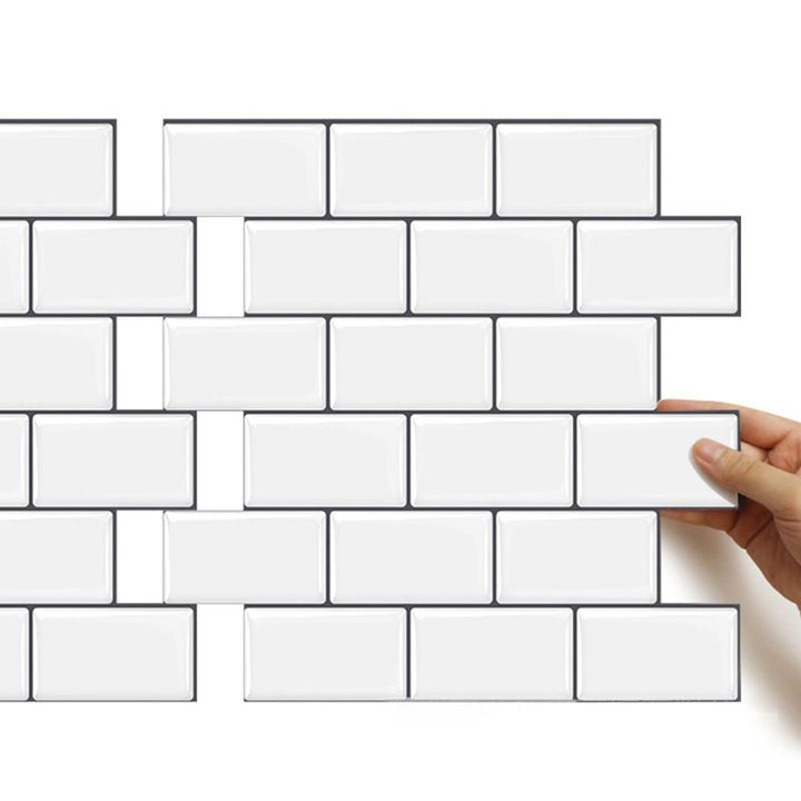 BowLift | 12"x 12" Resin Mosaic Tiles Square Self-Adhesive Tiles for Backsplash & Wall Tile
