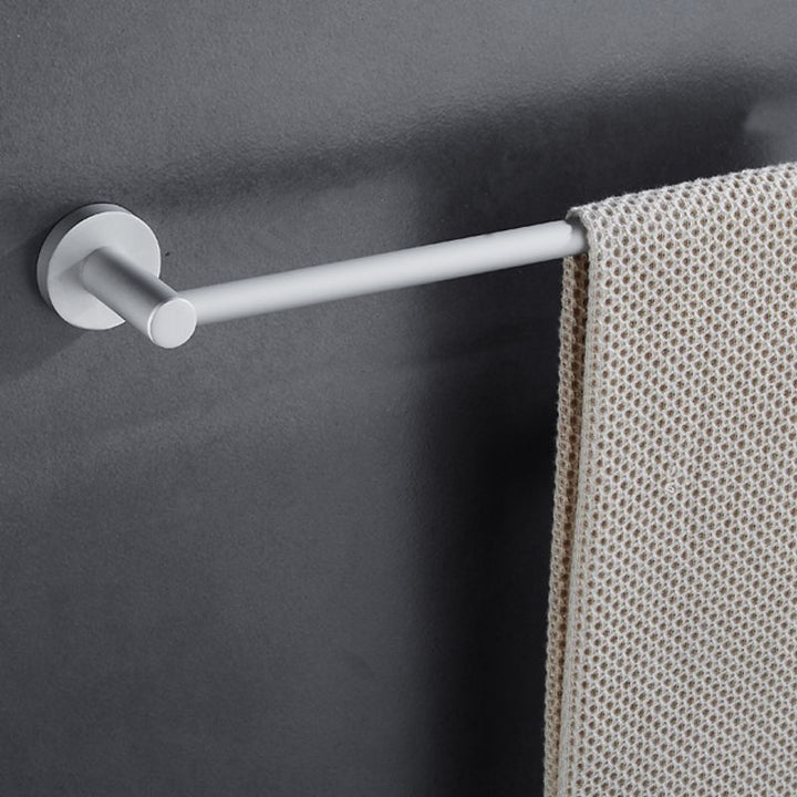 BowLift | Silver Modern Bathroom Accessory Set with Bath Shelf/Towel Rack & Bathrobe Hook