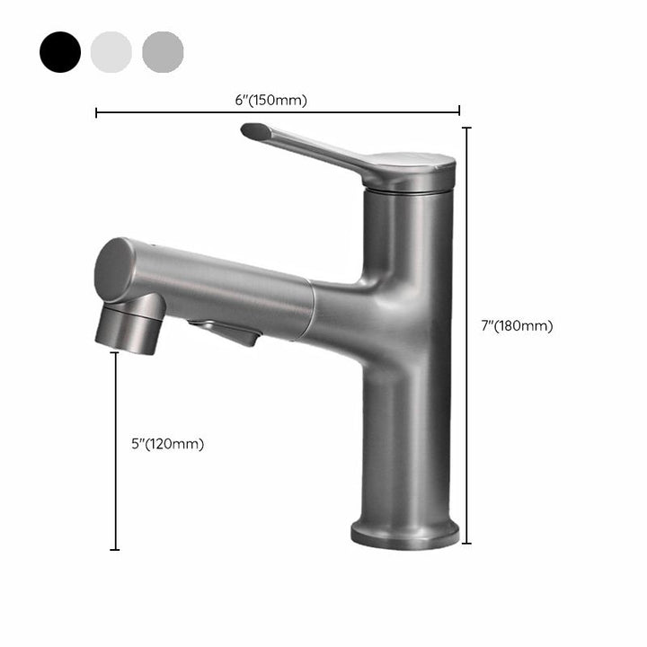 BowLift | Contemporary sink faucet pull-out basin tap with lever handle