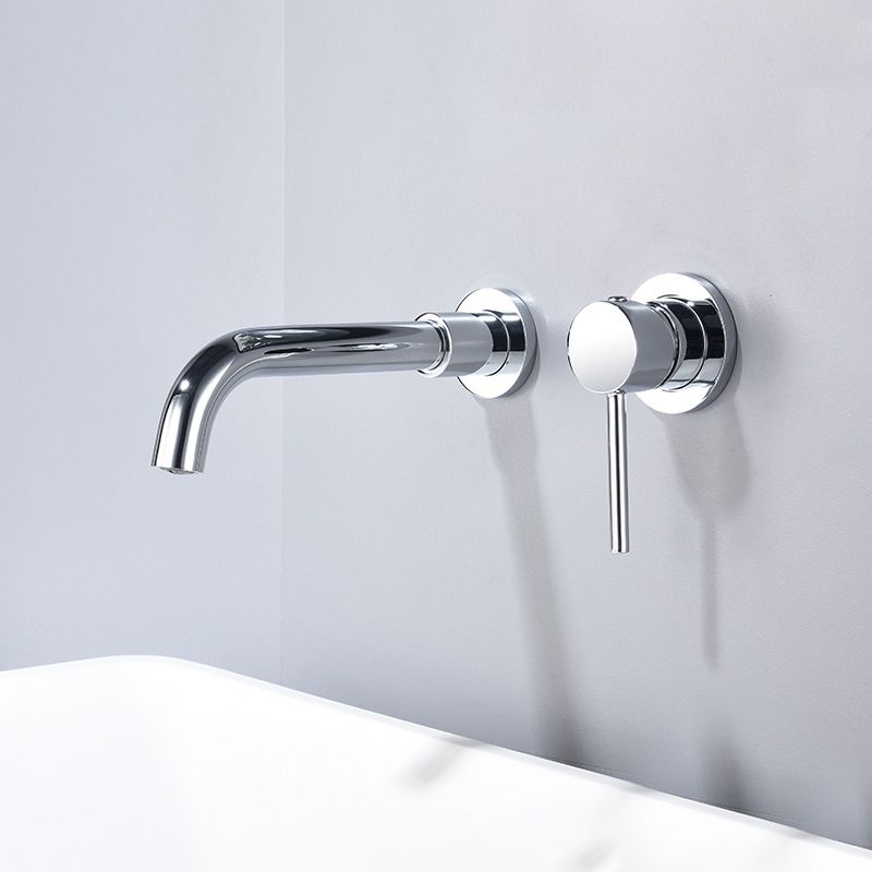 BowLift | Round Single Handle Bathroom Faucet 2-Hole Wall Mounted Bathroom Faucet with Swivel Head