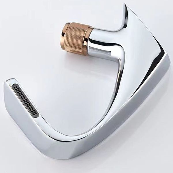 BowLift | Button Handle Faucet Contemporary Style Faucet with Waterfall Spout