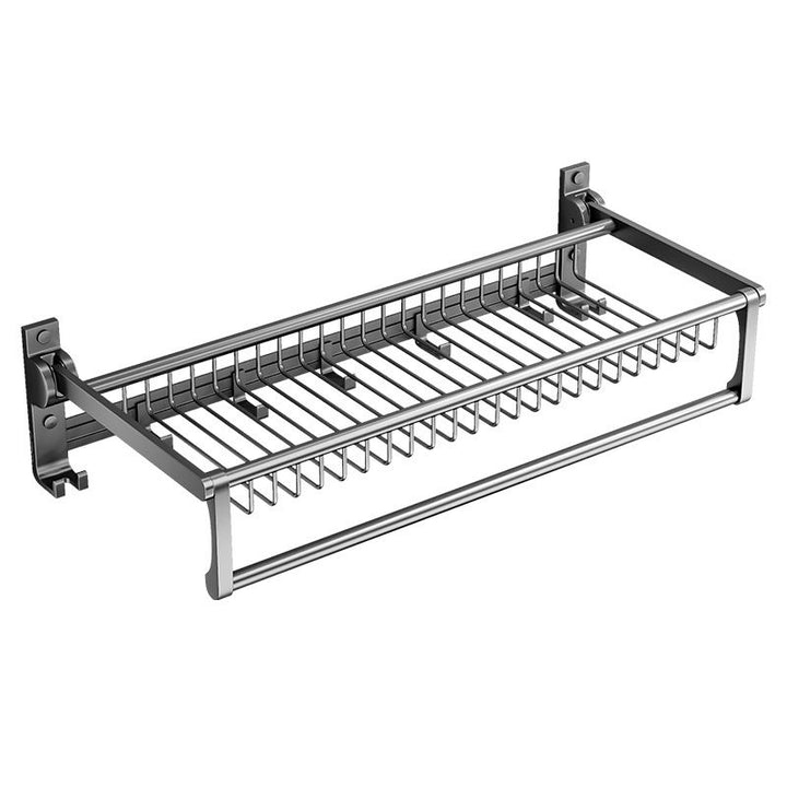BowLift | Gray bathroom accessories as a single piece or as a set with towel holder/bathroom shelf/robe hooks