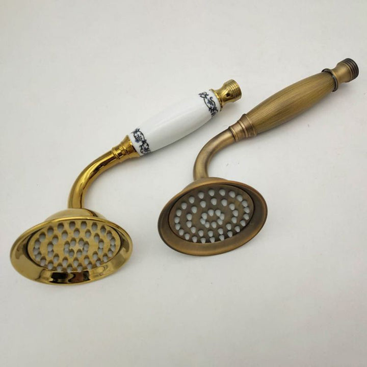 BowLift | Traditional Handheld Shower Head with Hose Polished Brass Wall Mounted Shower Head