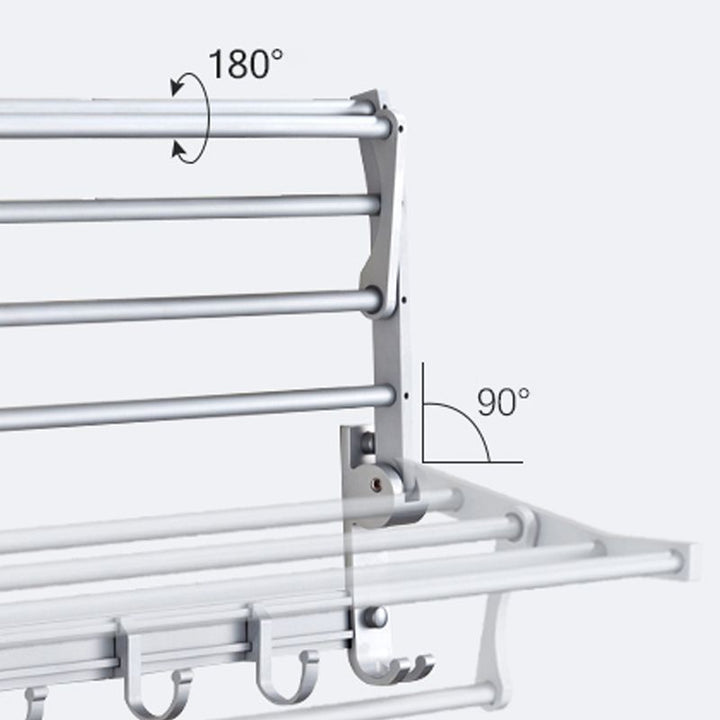 BowLift | Silver Modern Bathroom Accessory Set with Bath Shelf/Towel Rack & Bathrobe Hook