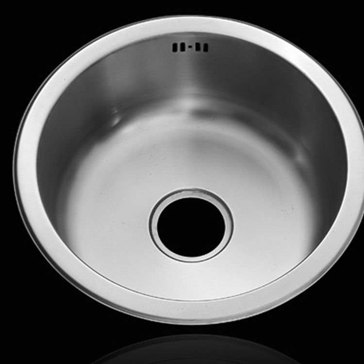 BowLift | Round Single Bowl Kitchen Sink Stainless Steel Sink with Drain Strainer Set