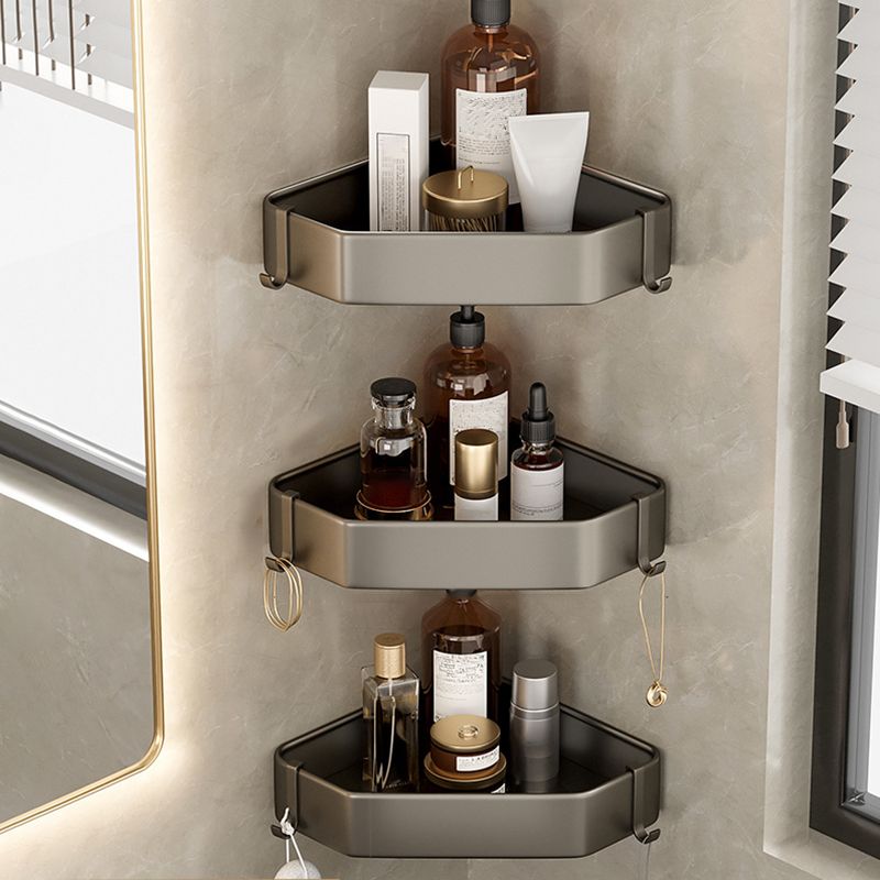 BowLift | Contemporary Aluminum Bathroom Accessory Set Gray Bath Shelf