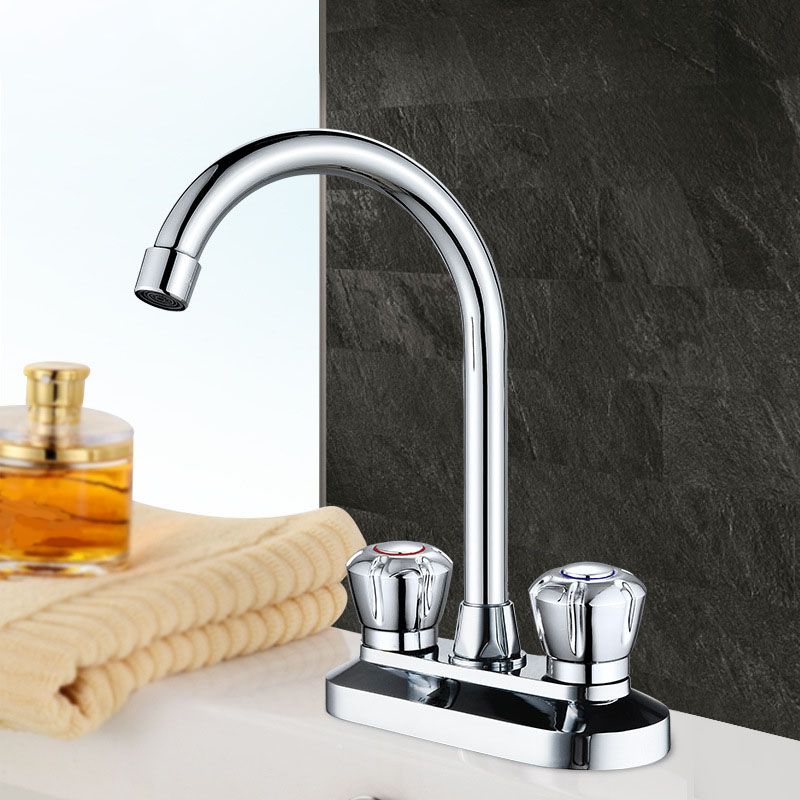 BowLift | High Arch Brass Bathroom Faucet Double Handle Basin Tap