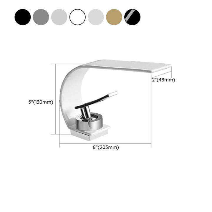 BowLift | Bathroom faucet brass waterfall spout lever handle basin faucet