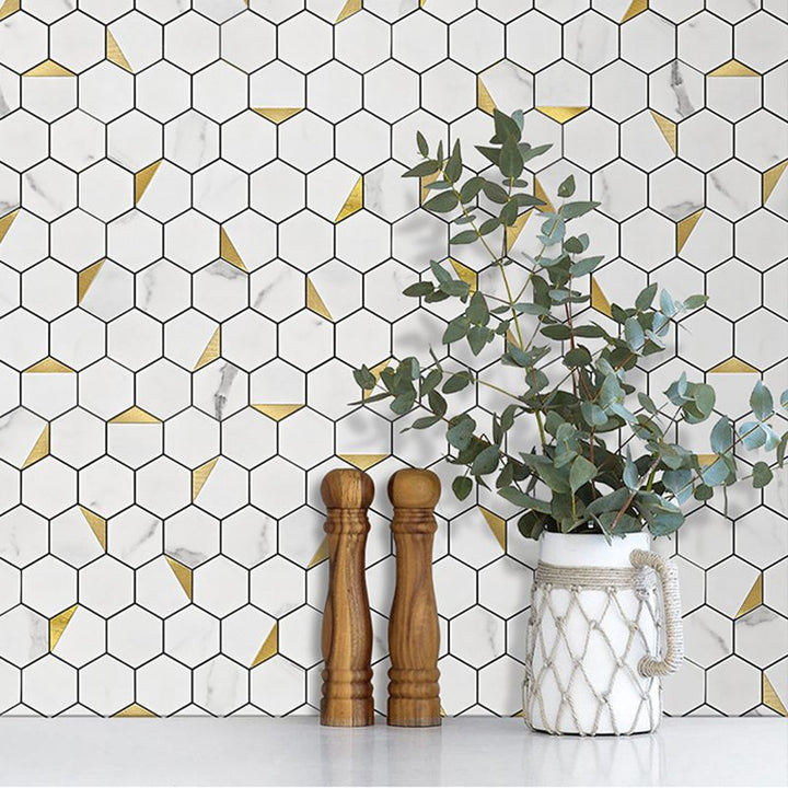 BowLift | Hexagonal Modern Peel and Stick Tiles Mosaic Tiles Peel and Stick Backsplashes