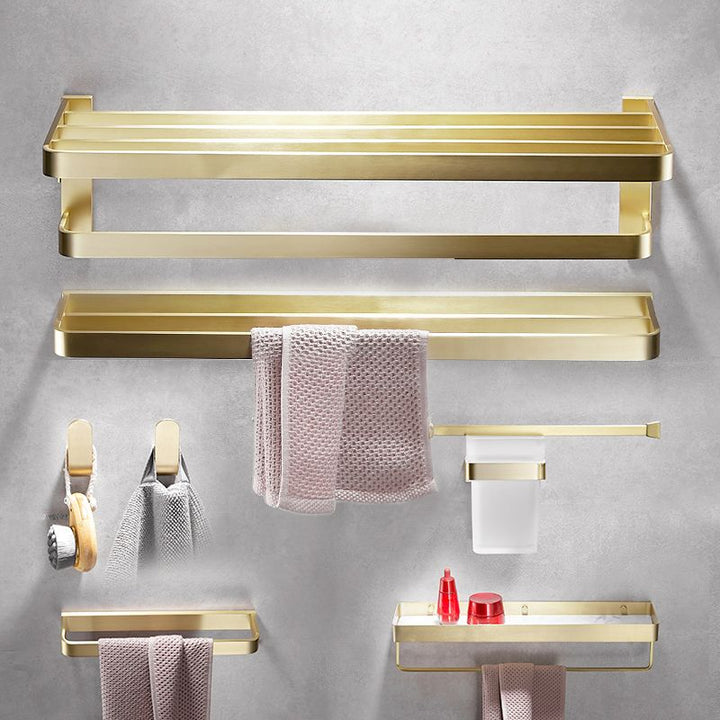 BowLift | Brushed Brass Bathroom Hardware Set Retro Golden Bathroom Accessories Set