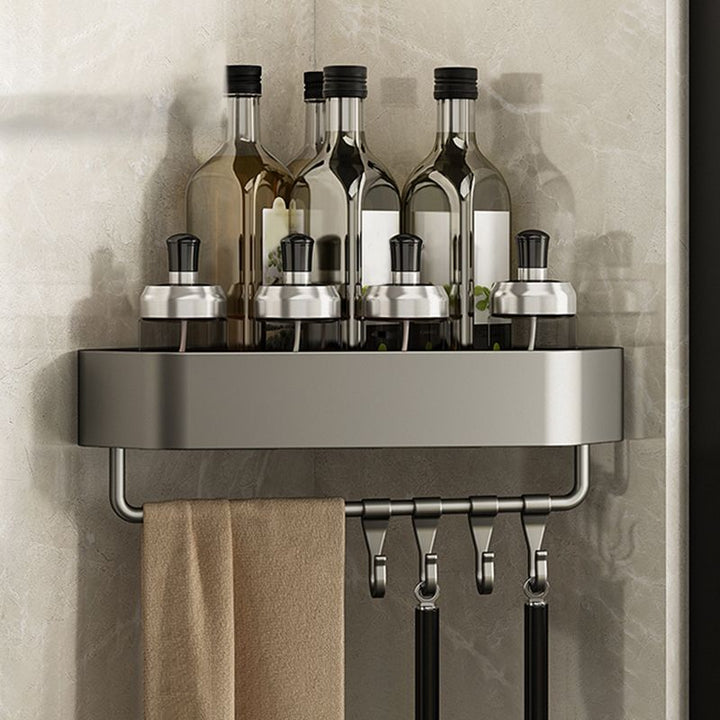 BowLift | Adhesive Holder Metal Bathroom Accessory Single Piece or in Set with Shelf