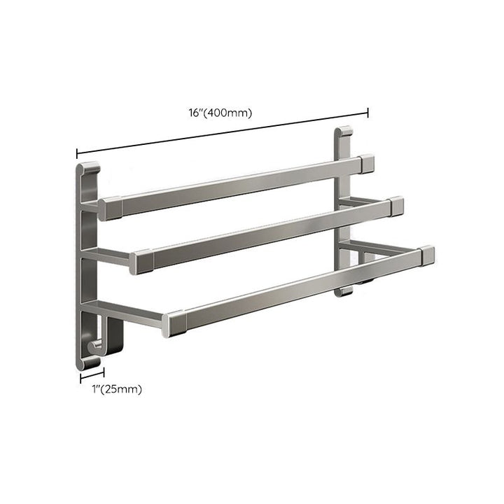 BowLift | Gray Bathroom Accessory Set Contemporary Style Aluminum Towel Bar
