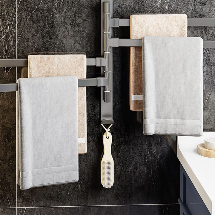 BowLift | Contemporary Gray Bathroom Accessory Set Aluminium Towel Holder