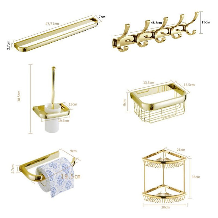 BowLift | Chrome/Gold Bathroom Accessories Set Modern Metal Bathroom Hardware Set