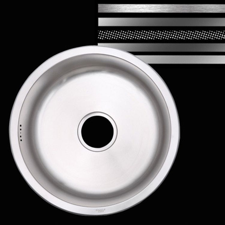 BowLift | Round Single Bowl Kitchen Sink Stainless Steel Sink with Drain Strainer Set