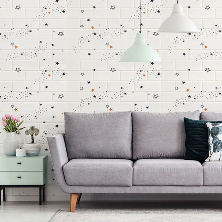 BowLift | XPE Foam Wall Cladding Star Pattern Square Waterproof Wall Cladding for the Living Room