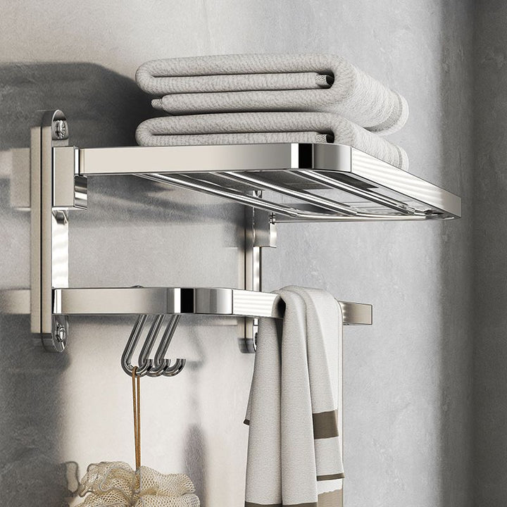 BowLift | Chrome Modern Bathroom Hardware Set Stainless Steel Towel Hook/Towel Rail & Bathroom Shelf