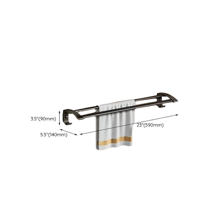 BowLift | Contemporary bathroom accessory set with black finish and bath shelf/towel bar