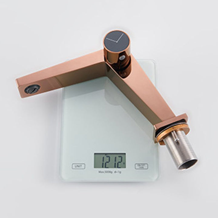 BowLift | Modern Bathroom Sink Faucet Brass Knob Handle Low Arc Basin Faucet