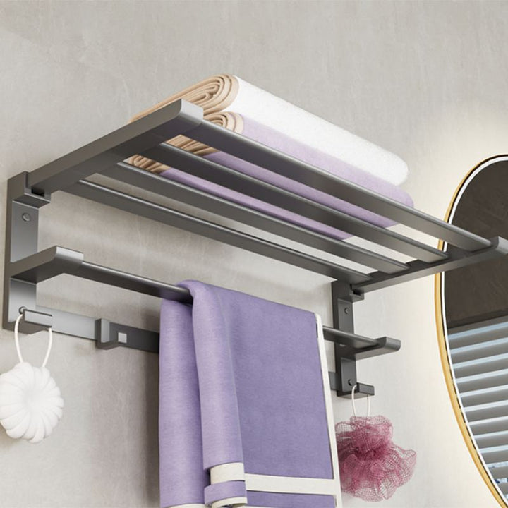 BowLift | Modern Gray Bathroom Accessories Set Bathroom Shelf Towel Bar Bathroom Accessories Set