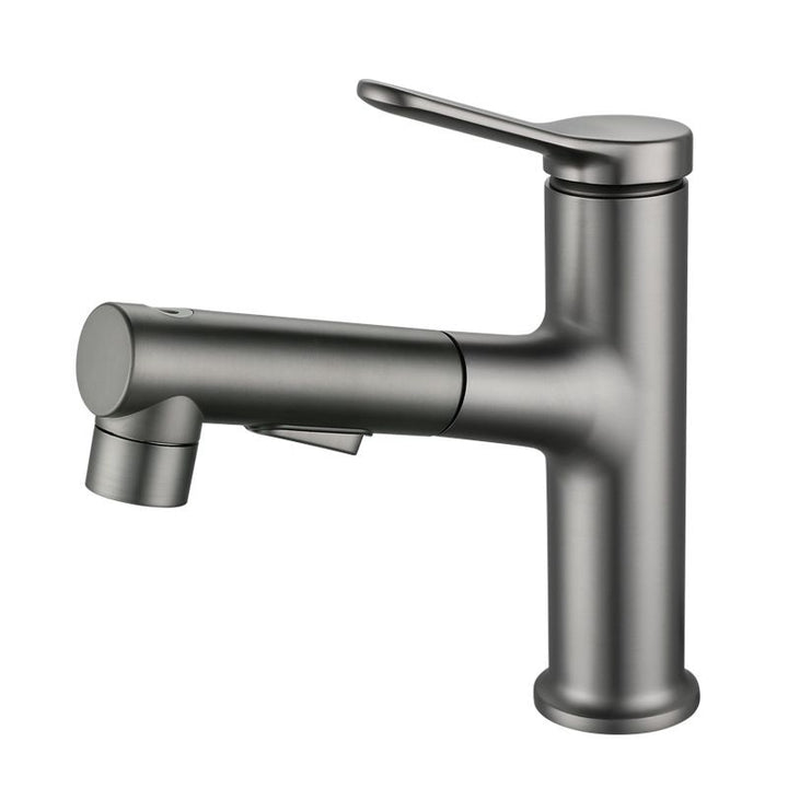 BowLift | Extendable Bathroom Faucet Brass Modern Faucet with Water Hose