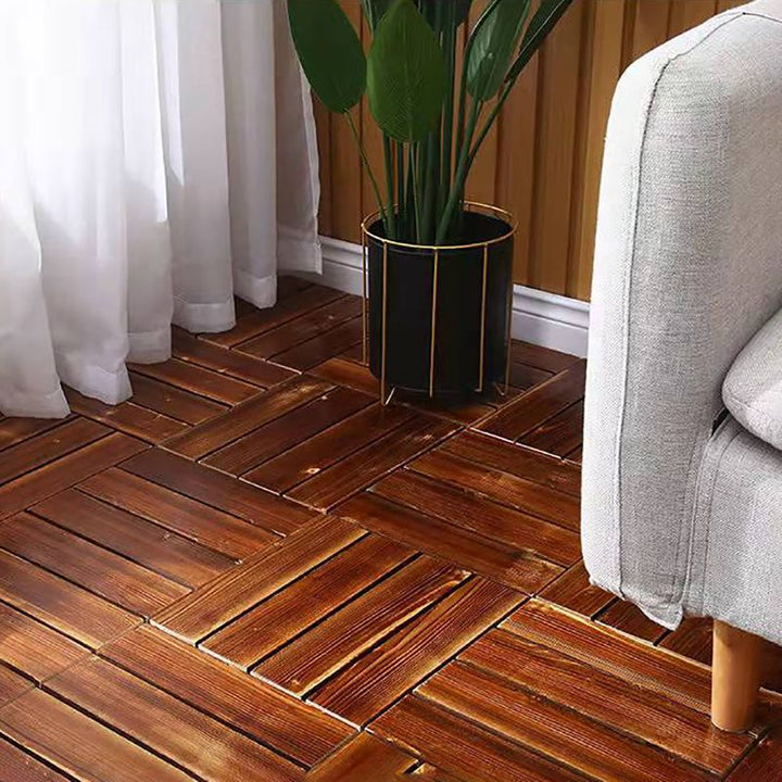 BowLift | 4-Slat Wood Floor Tiles Interlocking Installation Floor Tiles