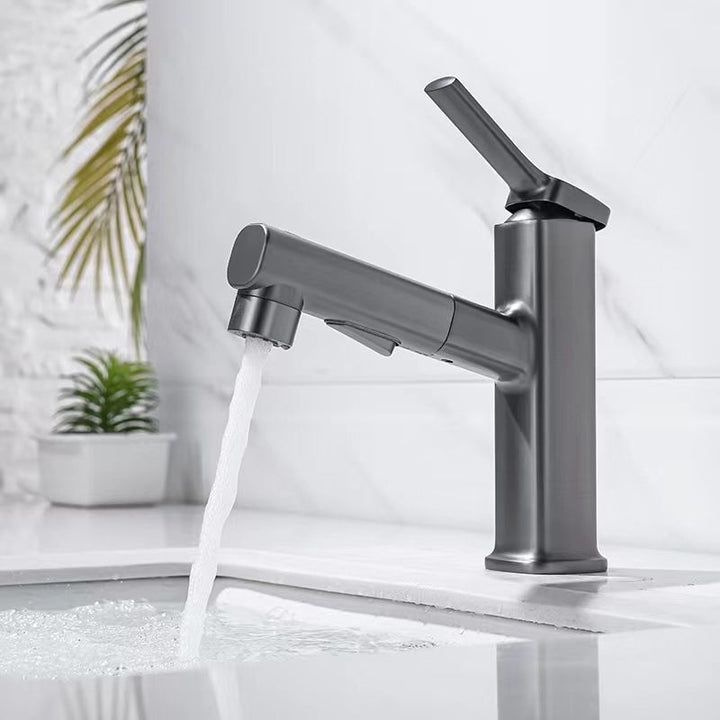BowLift | Contemporary Vessel-Faucet Pull-out Centerset Faucet with Swiveling Spout