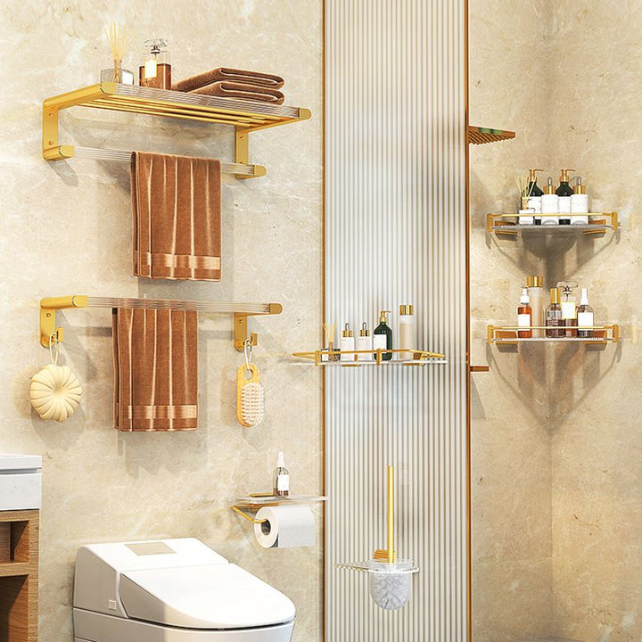 BowLift | Modern 7-piece Bathroom Accessory Set Metal Bathroom Set in Gold