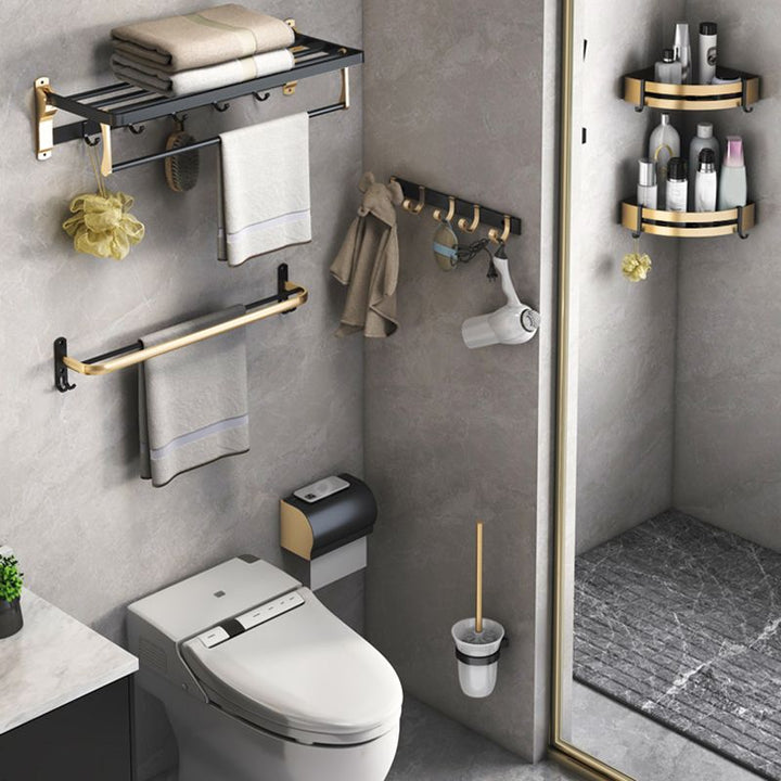 BowLift | Black & Brass Bathroom Set Modern Style Bathroom Accessories As Individual Piece Or As Set