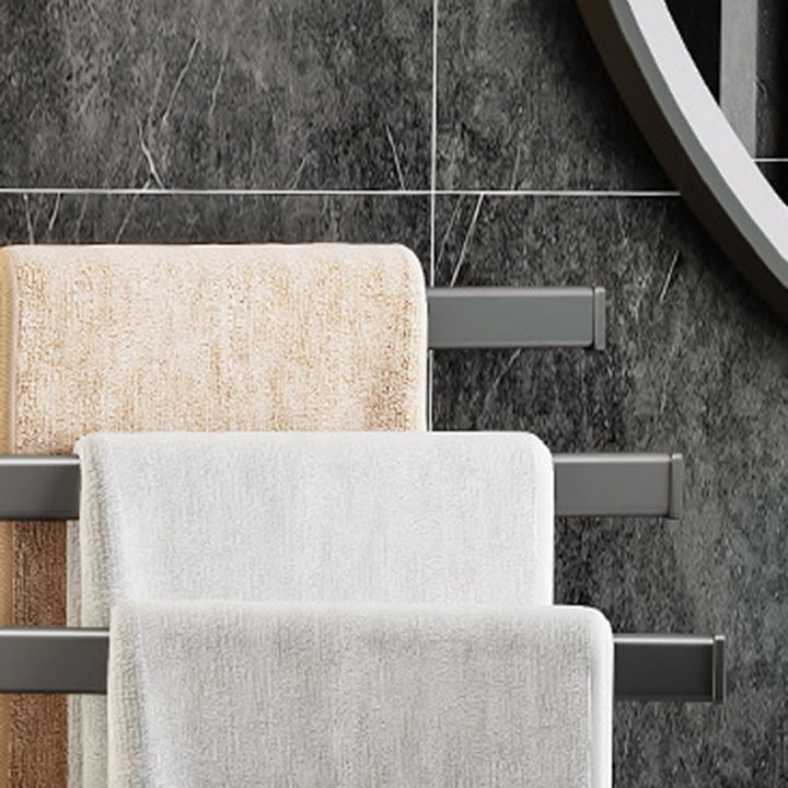 BowLift | Contemporary Gray Bathroom Accessory Set Aluminium Towel Holder