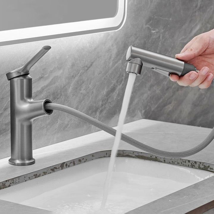 BowLift | Contemporary Vessel Faucet Copper Single Handle Low Arc Pull Down Vessel Faucet for Home