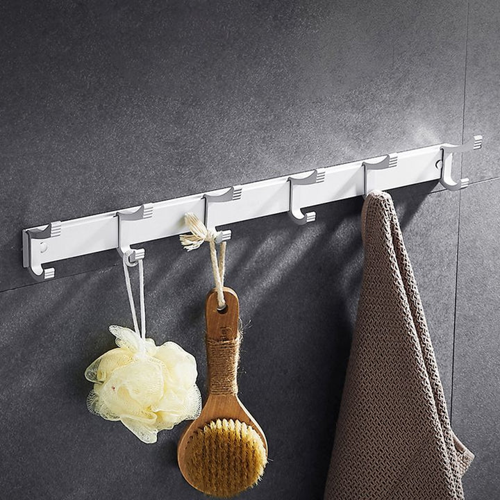 BowLift | Contemporary silver metal bathroom accessory set with towel rack