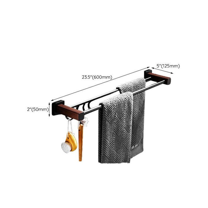 BowLift | Wood & Aluminum Bathroom Set Brown Bathroom Accessory Set