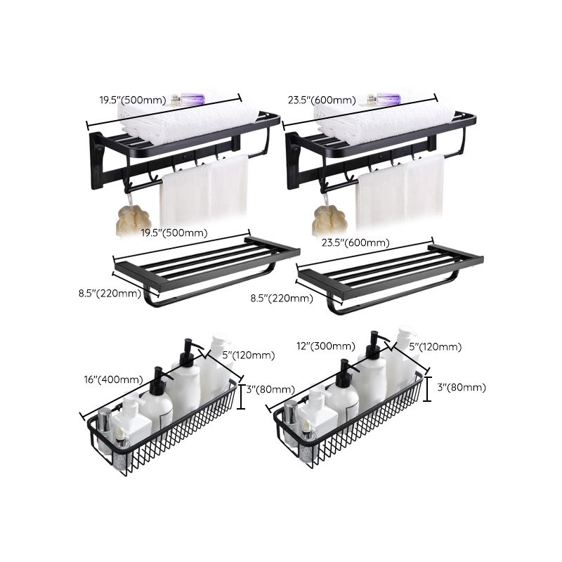 BowLift | 5-piece Modernism Bathroom Accessory Set in Matte Black Stainless Steel