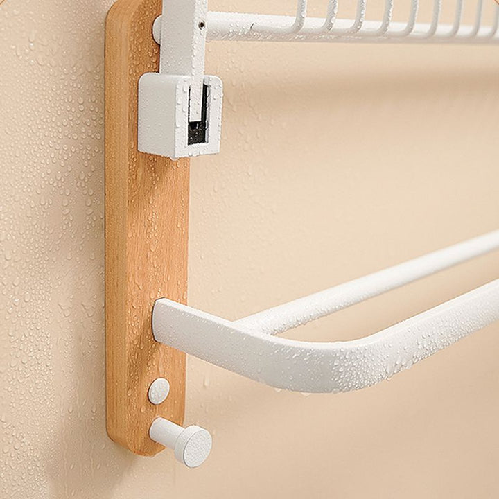 BowLift | Aluminium and Wood Bathroom Accessories Set White Bathroom Accessories Kit