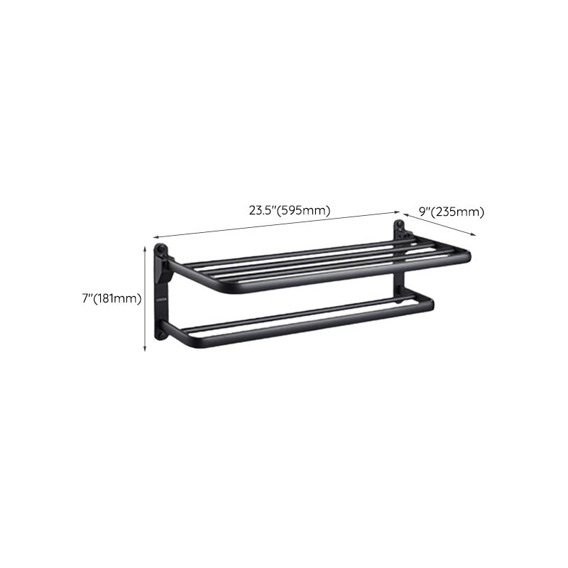 BowLift | Contemporary bathroom accessory set with black finish and bath shelf/towel bar