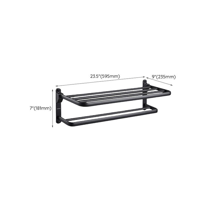 BowLift | Contemporary bathroom accessory set with black finish and bath shelf/towel bar