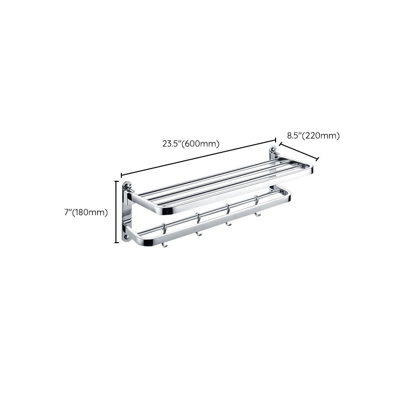 BowLift | Chrome Modern Bathroom Hardware Set Stainless Steel Towel Hook/Towel Rail & Bathroom Shelf