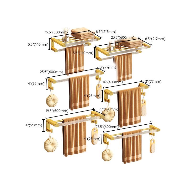 BowLift | Modern 7-piece Bathroom Accessory Set Metal Bathroom Set in Gold