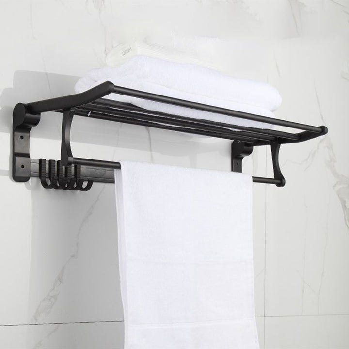 BowLift | Modern Matt Black Bathroom Shelf Paper Holder Bathroom Accessory Set